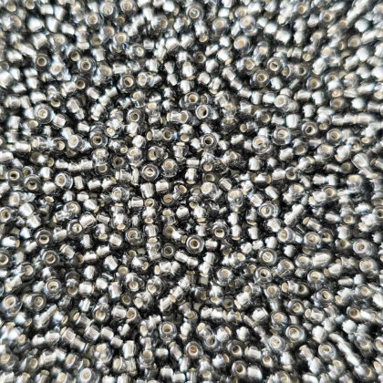Seed beads, mørk grå, 2mm