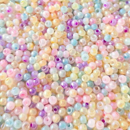Seed beads, pastell perlemor mix, 4mm