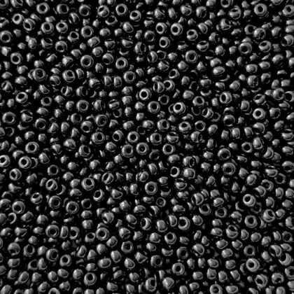 Seed beads, svart opak, 3mm