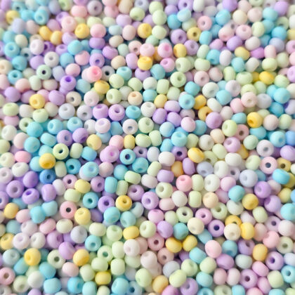 Seed beads, pastell mix, matt, 3mm