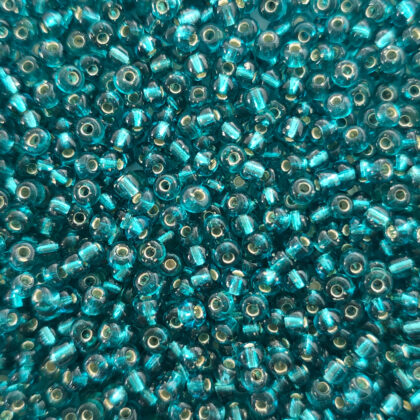 Seed beads, 4mm,  sjøgrønn