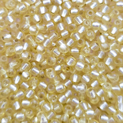 Seed beads, 4mm, lys gul