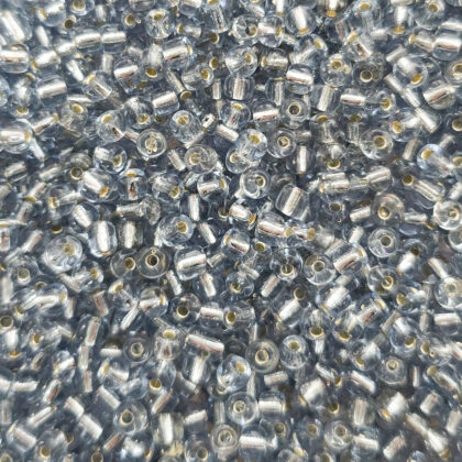 Seed beads, 4mm, gråblå