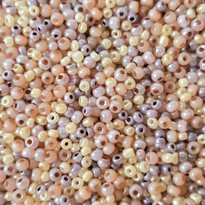 Seed beads, brun mix, 3-4mm