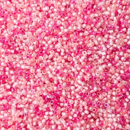 Seed beads, rosa mix, 2mm