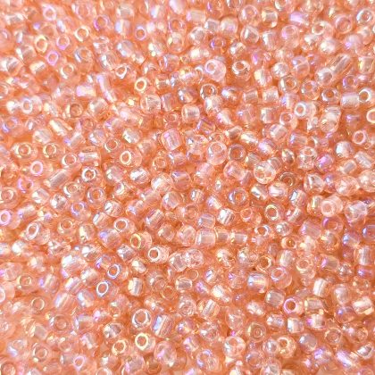 Seed beads, korall ab, 4mm